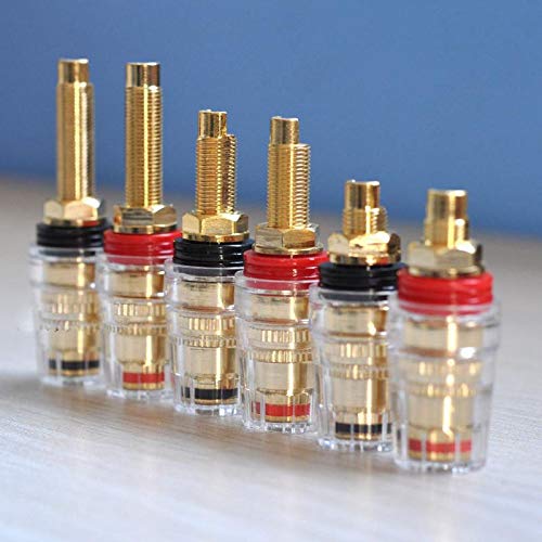 Davitu 20pcs/lot 65 crystal audio terminal audio DIY accessories speaker terminal - (Color: red)