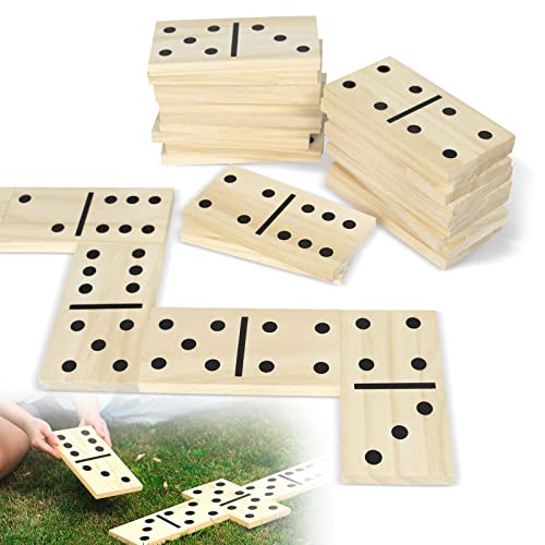 LARS360 Jeu de dominos extra large - Jeu de dominos de qualité traditionnel - Amélioration de la mémoire pendant 3 ans - Idéal pour les petits enfants et les personnes âgées (28 pièces) Cover