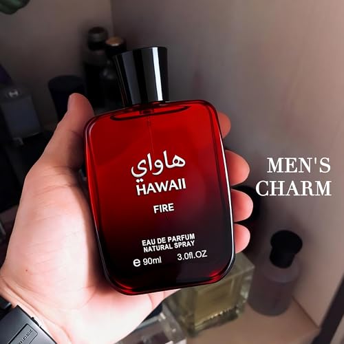 Image of Hawaii Fire Eau de Parfum for Men, Marine & Amber Fragrance with Sage, Cherry and Ambergris, 3.4 Fl Oz