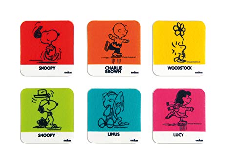 Set 6 Untersetzer Peanuts 9 x 9 Ass