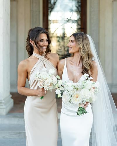 Halter Bridesmaid Dresses for Wedding Guest Dress Satin Mermaid Formal Evening Dress Long 20254