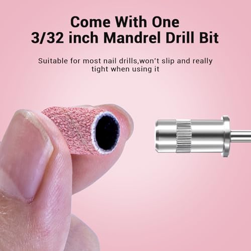 Image of MelodySusie 100 Pcs Nail Drill Bits Sanding Bands for Nail Drill 80 Coarse Grit Nail File Sanding Bands for Acrylic Nails Gel Manicures and Pedicure