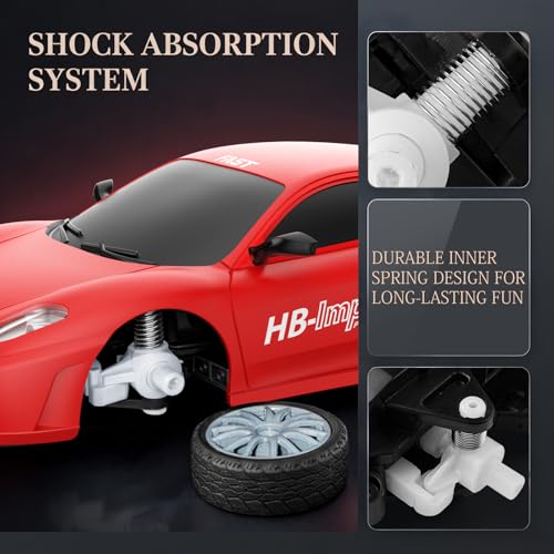 Image of Remote Control Car RC Drift Car 2.4GHz 1:24 Scale 4WD 15KM /H High Speed Model Vehicle with LED Lights Drifting Tire Racing Sport Toy Car for Adults Boys Girls Kids Gift