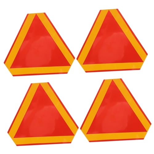 Autocollant Réfléchissant Triangle Haute Visibilité pour Panneau Routier et Sécurité, 4 Pcs