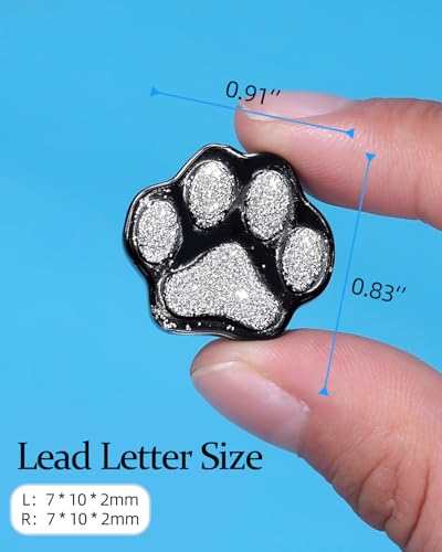 Image of Plifal Xray Markers with Lead Initials Paw - X-ray Markers Glitter Black & White Resin Radiology with Letter Include Reusable Adhesive Tape to Nurse Radiologist Badge Reel Buddy, Easy to Identify