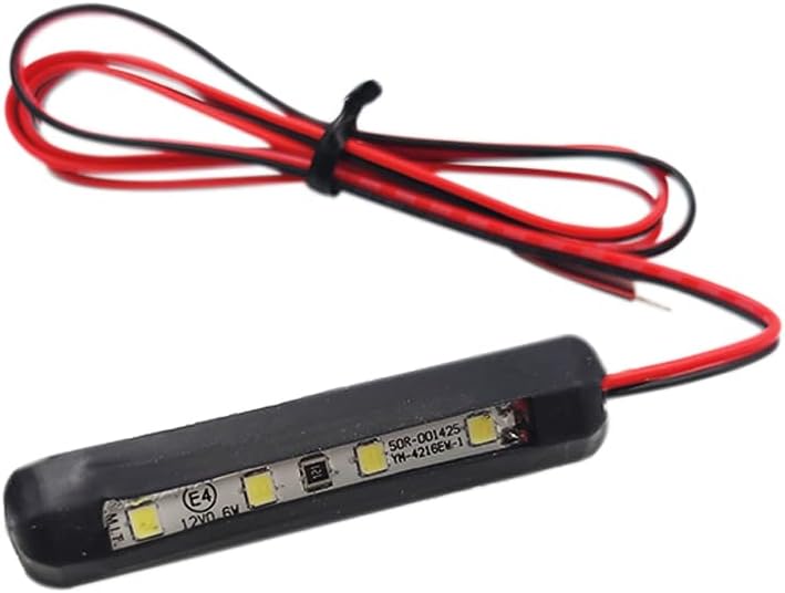 Waterproof LED Rear License Plate Tag Lights Backup Reverse Lights for Bike Vehicles Car Motorcycle Scooter (White)