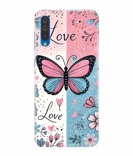 Image of Printed Hard Back Case Cover & Compatible for Samsung Galaxy A50 / Samsung A50S / Samsung A30S | Butterfly Painting Art (Multicolor) - D1203