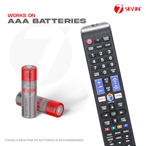 Image of 7SEVEN Compatible with Samsung Tv Remote Control Suitable for Smart LCD LED Televison Non Voice Command with Streaming Apps -Match Remotes Keys Exactly with Existing Remote
