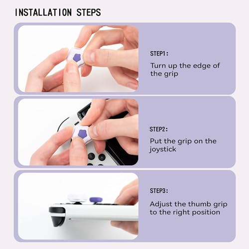 Image of GeekShare Cute Silicone Joycon Thumb Grip Caps Kawaii Thumbstick Caps Joystick Cover Compatible with Switch /OLED /Switch Lite,2Pairs /4PCS - Cream Heart Dark Version