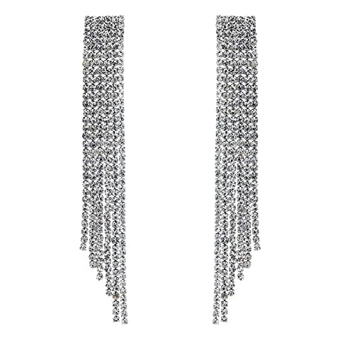 Sparkle Rhinestone Chandelier Dangle Long Earrings for Bridemaids Beautiful Tassel Earrings Cover