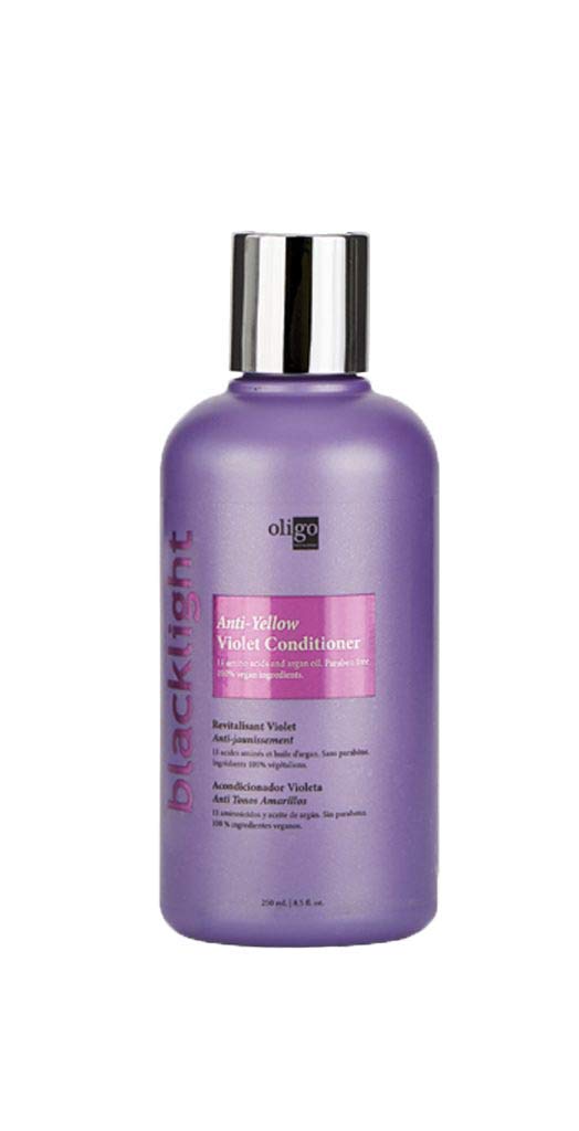 Oligo Professionnel - Blacklight Blue Conditioner for blondes - Vegan - Eliminate Brassy tones - Refresh faded highlights - Argan oil - Hydrating Formula - 8.5oz