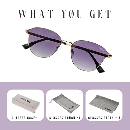 FAA'N Retro Metal Oval Round Trendy Cat Eye Sunglasses Womens Polarized Shades Glasses3