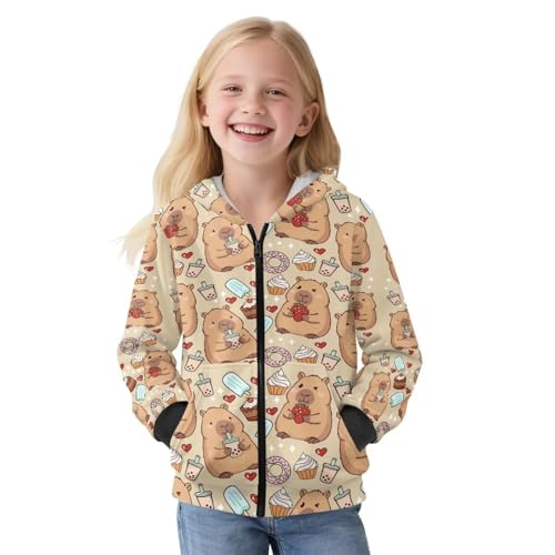 Zip Up Hoodie Girls Boys 6-16Y Soft Hooded Sweatshirt Kids Fall Jackets with Pocket School Clothes4