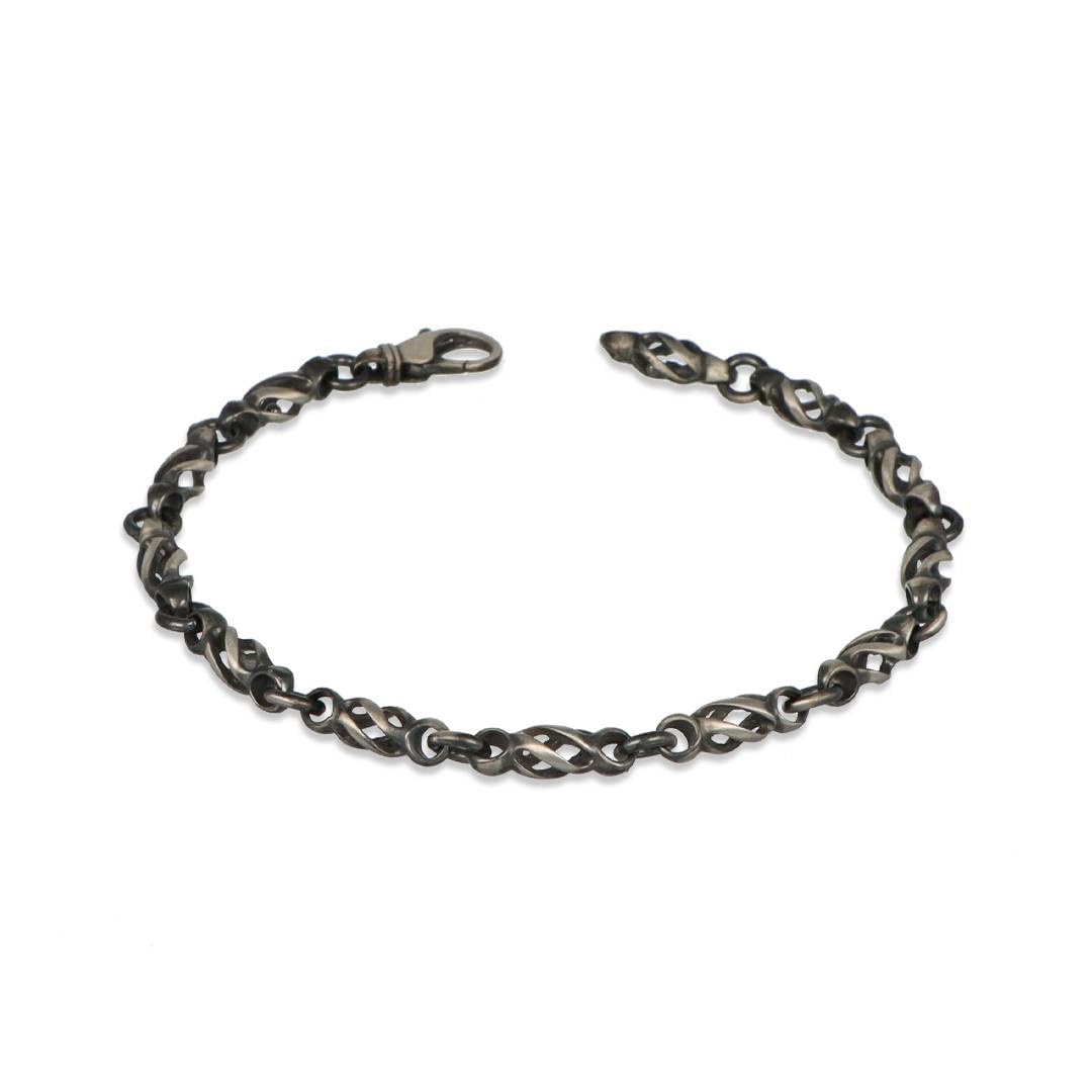 Sakrami Bracciale in Argento 925 Vertigo Brunito Bracciale per Uomo, Ragazzo + Confezione Regalo Personalizzata - Braccialetto per Compleanno, Anniversario, Laurea,Regalo di Natale