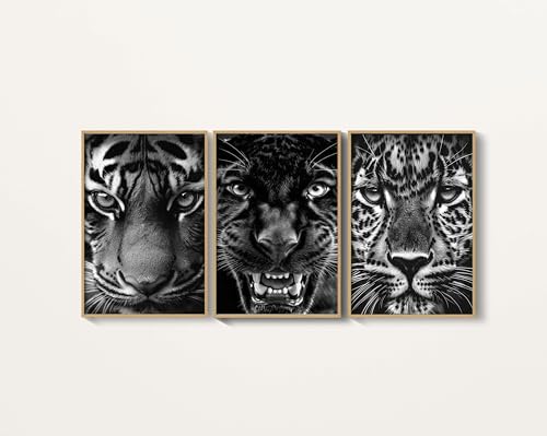 Tableaux léopard noir TONGYINLI 60x90cm art mural moderne sans cadre pour salon