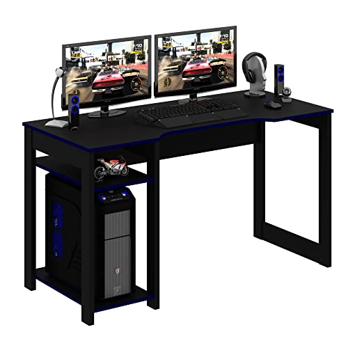 Mesa gamer ME4152 Preto/Azul