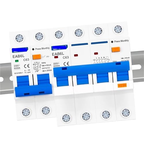 2P C Type AC230V MCB Leakage Protector RCBO Overload Short Circuit Protection Residual Current Circuit Breaker Switch RCCB RCD(10A)