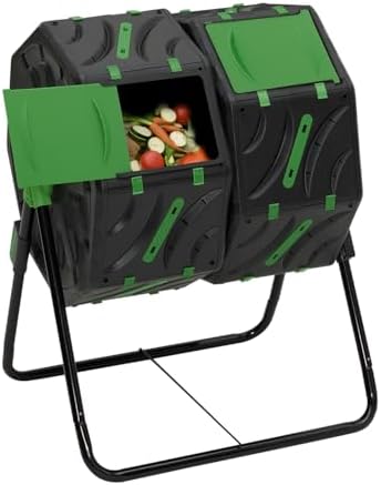 IDMarket - Cubo de compostaje giratorio de doble cubo 140L