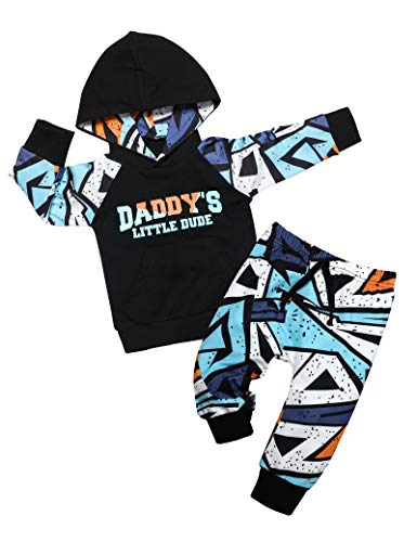 Image of Von kilizo Toddler Baby Boy Clothes Fall Outfits Cute FashionsHoodie Sweatsuit Top+Tie-Dye Pants 2PCS Set
