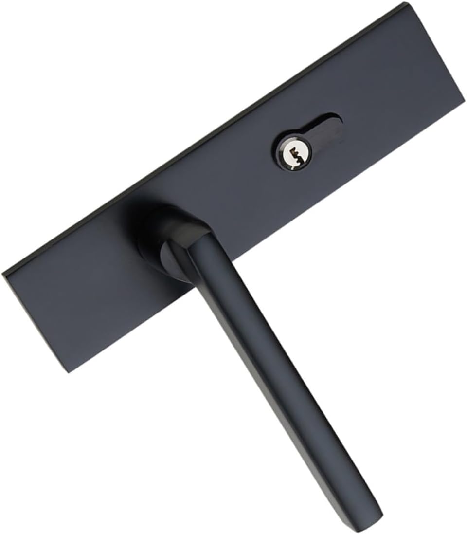 European Style Door Lock Black Latch Simple Installation Ergonomic Design for Bathrooms and Bedrooms Security