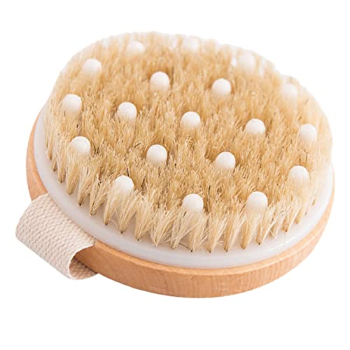 FRCOLOR Natural Wood Bath Brush Exfoliating Body Scrubber Soft Bristle No Handle Spa Quality for Daily Routine