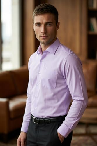 Image of Louis Philippe Men's Regular Fit Easy to Iron Everyday wear Premium Cotton Full Sleeve Solid Formal Shirt