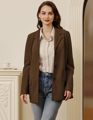Belle Poque Womens Winter Corduroy Blazer Jackets Fall Notched Lapel Long Sleeve Boyfriend Work Office Jacket Coats3