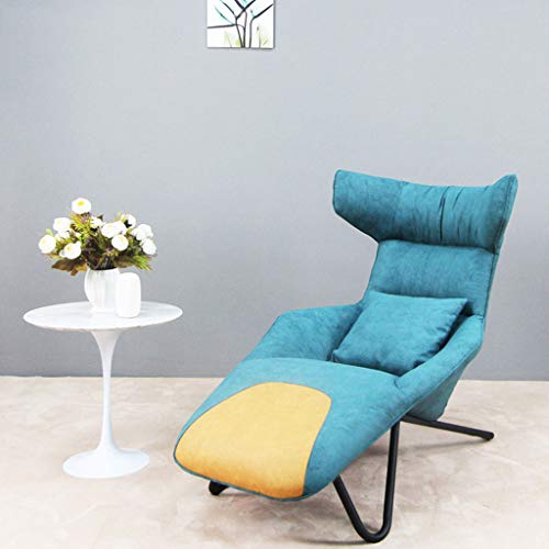 DECHAIR Deck Chair Folding Reclining Chair Outdoor Sun Lounger Chair Garden Beach Chair Sitting Lying Woollen Cotton Cushion Camping Bed,Blue