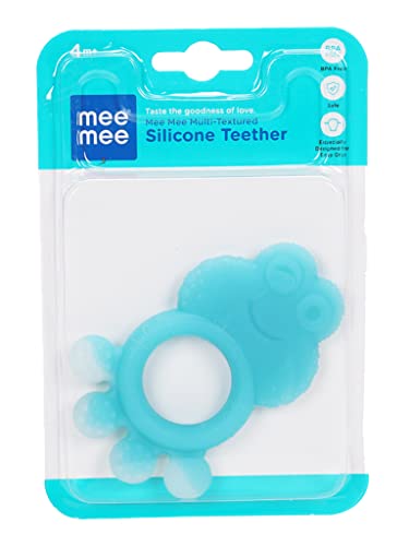 Image of Mee Mee Multi-Textured Soft Silicone Teether (Light Blue)