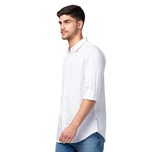 Image of Spykar Men's Slim Fit N /A Full Sleeve Printed Casual Shirts