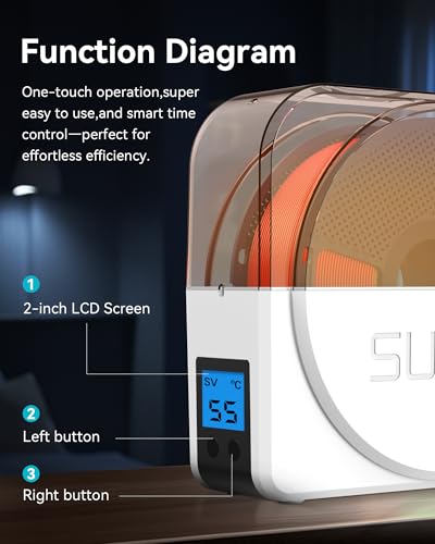 Image of SUNLU Filament Dryer Box for 3D Printer Filament, S1 Plus Filament Dehydrator with Fan Design, Filament Storage can Keep 1.75 2.85 3.00mm PLA PETG ABS Filament Dry During 3D Printing (White)