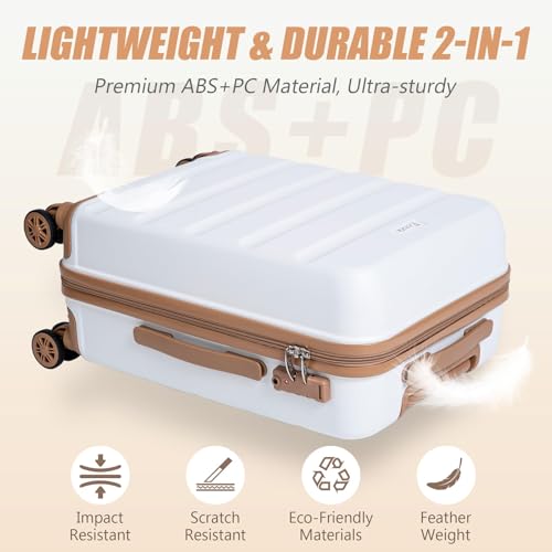 Luggage Sets 5 Piece, Suitcases with Wheels,ABS Hard Case Luggage with TSA Lock Spinner Wheels,Carry On Luggage Set (Red,20/24/28 Inch)4