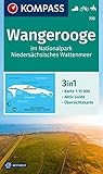 KOMPASS Wanderkarte 733 Wangerooge im Nationalpark Niedersächsisches Wattenmeer 1:15.000: 3in1 Wanderkarte, mit Aktiv Guide und Übersichtskarte. Fahrradfahren. Reiten.