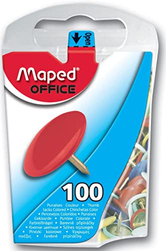 Maped Helix Usa Thumb Tacks Assorted, Acrylic, Multicoloured, 0.76 x 1.9 x 3.4 cm