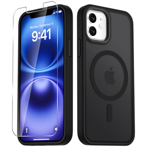 LATVIN for iPhone 11 Case, Magnetic Phone Cover with 1 Screen Protector, Compatible with MagSafe,...