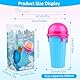 RISVOWO Slushy Becher, Slush Cup mit Strohhalmlöffel, 500ml Silikon Slushy Maker Becher, Tragbarer Slush Machine für Familienfeiern, Partys im Freien, Bars usw (Blau)