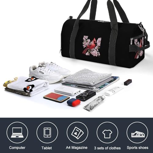 Cardinal Bird Gym Bag Travel Duffel Bag Sports Tote Bag Workout Bag Weekender Bag for Women Men4