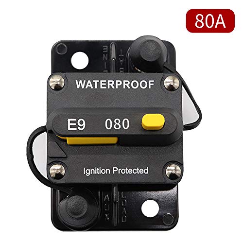 Yorten Disjuntor 80A Bateria dupla com reset manual IP67 Fusível à prova d'água 12V 24V