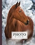  Photo Album: Horse Album, Large Photo Albums with Writing Space Memo, Extra Large Capacity Picture Album, Family, Baby, Wedding, Travel Photo Book, 120 Pages, Size 8.5\
