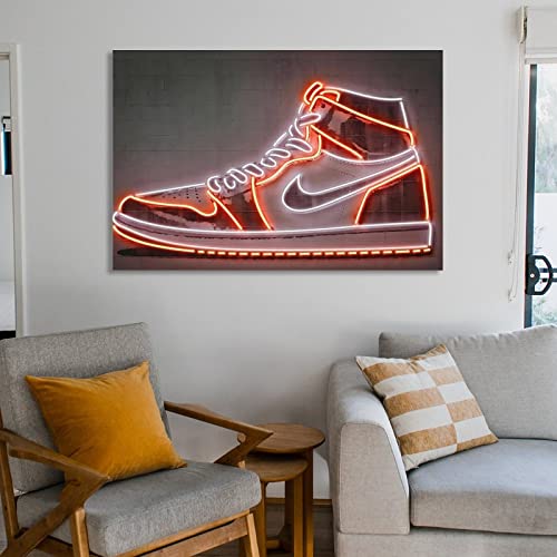 Kayamu Colorful Neon Sneaker Art Canvas, Street Art, Sport Canvas Wall Art, Sport Poster Canvas Art Poster And Wall Art Picture Print Modern Family Bedroom Decor Unframe 12X18Inch(30X45Cm) #TOP5