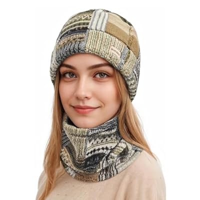 Sukeen Womens Winter Beanie Hat Scarf Set Elast...
