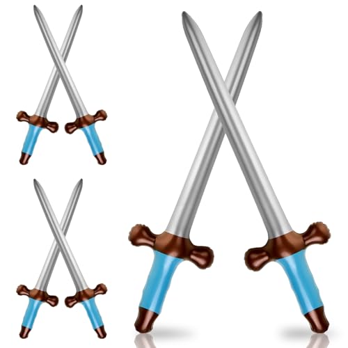 TOSAMZOO 6 Pcs Inflatable Swords 24in Inflatable Pirates Swords Pirate Party Supplies for Theme Party Birthday Swimming Pool Party Cosplay Halloween Costume Accessories Stage Props