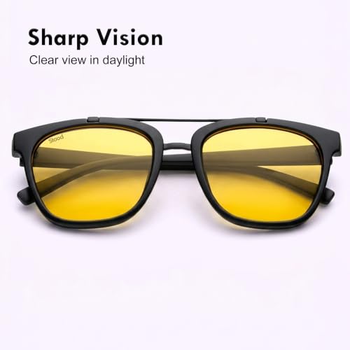 Image of Stood Techy Serie Sunglasses |Rounded Square | UV Protected | Matte | Double Metal Bridge | Medium | Men & Women | SG-STD0021