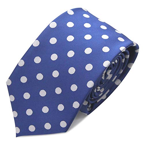 Spotlight Hosiery Men's POLKA DOTS Necktie,Blue/White