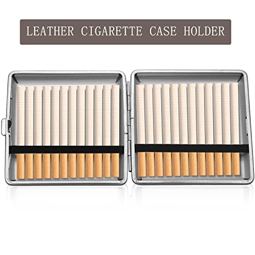 Cigarette Case,Cigarette Box For Women And Men Stylish Leather Surface Metal Box Cigarette Holder Case For 20 Pcs 90Mm King Size Cigarettes (Golden） #TOP4