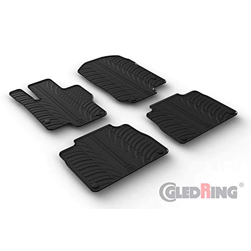 Gledring 0509 - Juego de Alfombrillas de Goma para Mercedes GLE (W167) Automate 2/2019 (T Perfil 4 Piezas + Clips de Montaje)