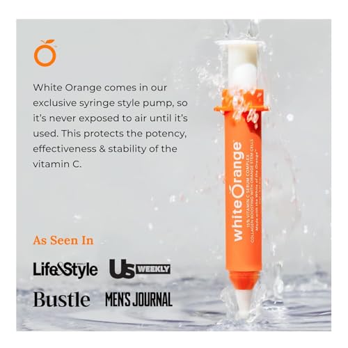 White Orange The Only Vitamin C Serum Made with White Part of Orange, Anti Aging, THDA Hyaluronic Acid Vitamin E OrangeStem®, Hydrating & Brightening Serum for Dark Spots Fine Lines & Wrinkles