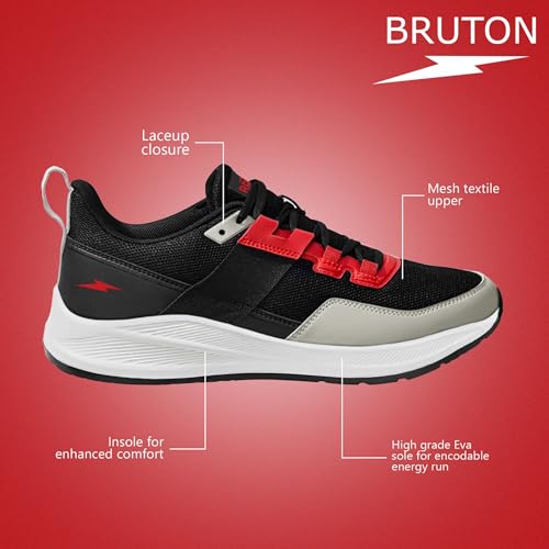 Image of BRUTON Sport Shoes Running Shoes for Men (SNK-952-BLACK-6)