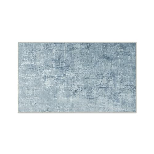 RUGGABLE Washable Modern Area Rug – Impasto Slate Blue 3x5, Stain-Resistant, Non-Slip – Small Machine Washable Rugs for Living Room, Bedroom, Hallway, Entryway & Office–with Standard Pad