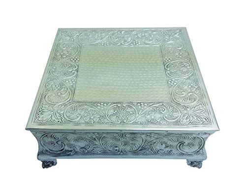 Giftbay Creations Wedding Cake Stand Square Silver Finish (14-Inch) #TOP1